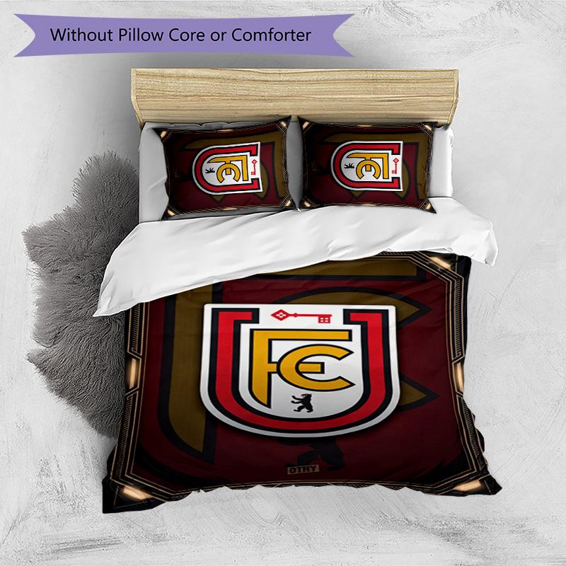 Union Berlin FC Printed 3PCS Bedding Set Breathable Duvet Cover with Pillowcases Decorative Bed Linen for Bedroom Home