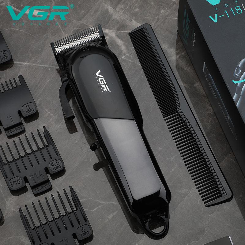 VGR Машинка для стрижки волос Парикмахерская Салон Профессиональная USB-зарядка Машинка для стрижки волос Мужская Электрическая Стрижка Перезаряжаемая Машинка для стрижки волос Домашняя Бритва Триммер V-118