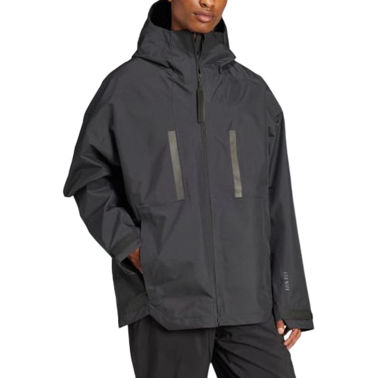 Adidas Куртка мужская с длинным рукавом и капюшоном на молнии с логотипом, черная IV7368