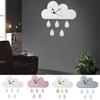 Скандинавские деревянные облака в форме капли дождя, настенные часы, украшение для детской комнаты, детской комнаты