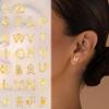 Fashion Trend Small Letter Earrings Jewelry Zircon Letter Earrings 1 Pair