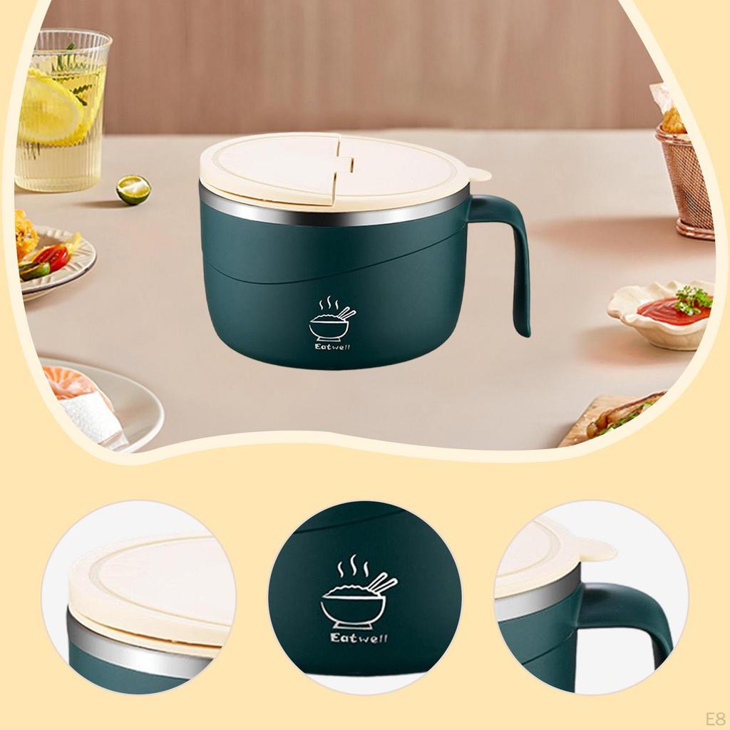 with Lid, Round Soup Bowl, Kitchen Utensil, Household Accessory, Large Capacity Cereal Container,