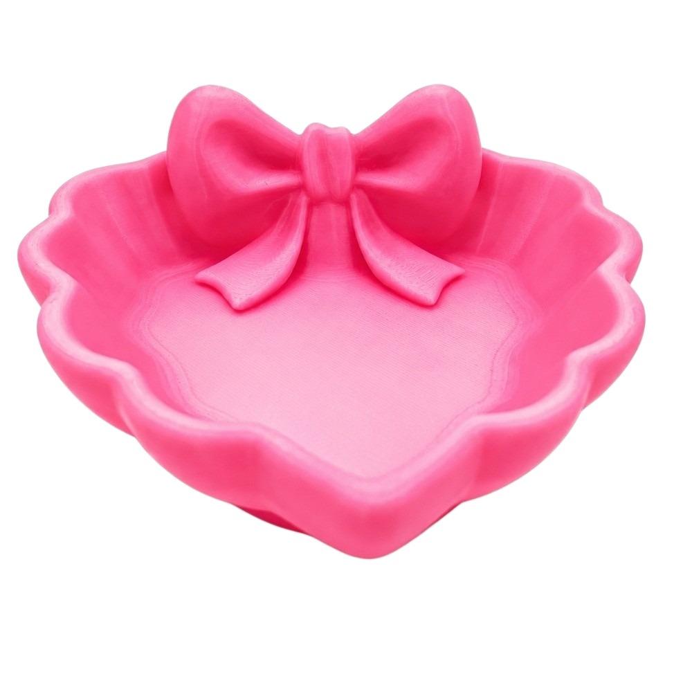 Love Heart Shell Shape Bow Jewelry Tray 3D Printed Jewelry Storage Box Office Supplies