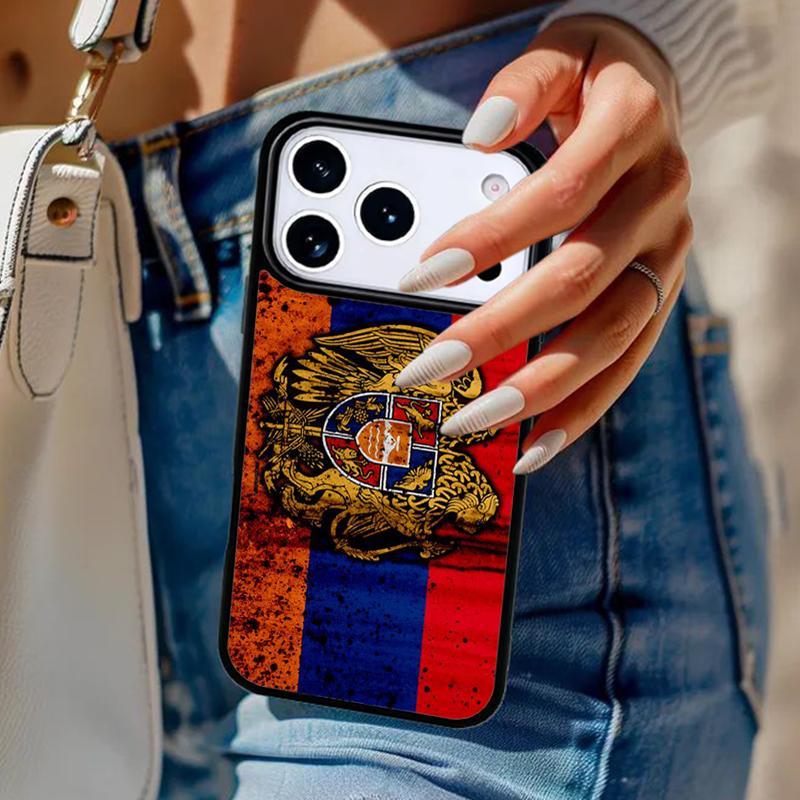Armenia Albania Russia flag Emblem Phone Case For iPhone 17 Air 14 15 13 12 Max Cover For Apple 16 16e 11 Pro Max Plus Coque