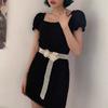 Buckle Coat Belt Elastic Band Beadeds Body Chain Elegant Pearl Waist Belt  Women