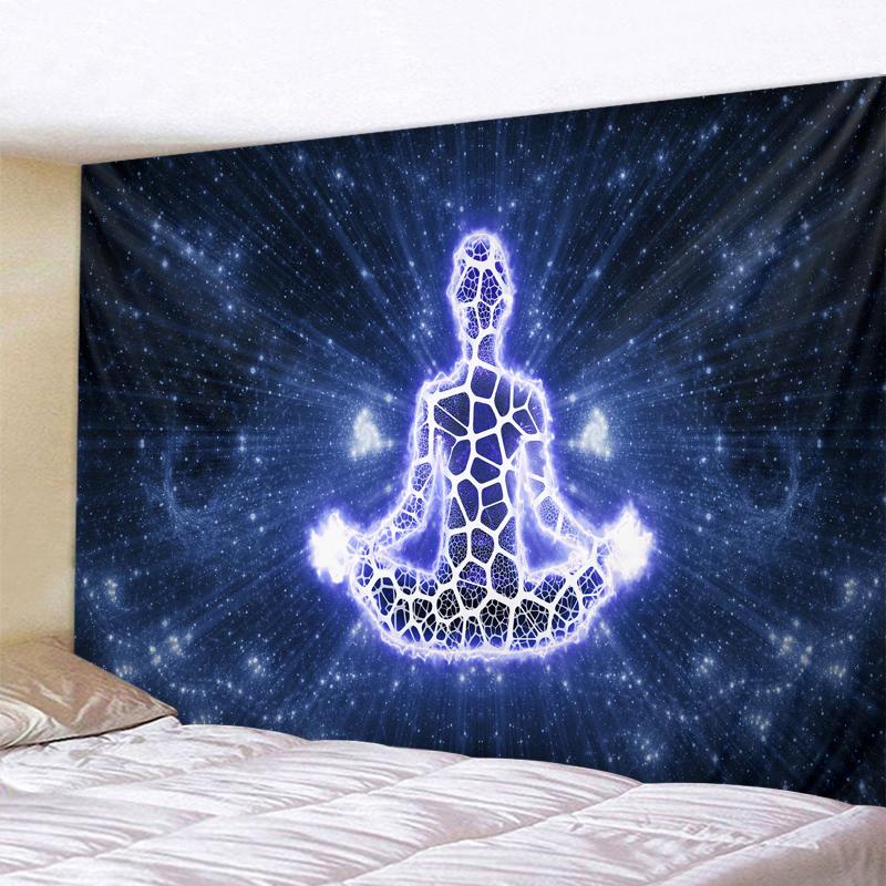 Статуя Будды, медитация, 7 чакр, гобелен, настенный психоделический кристалл, фон неба, ковер для йоги, декор в стиле бохо