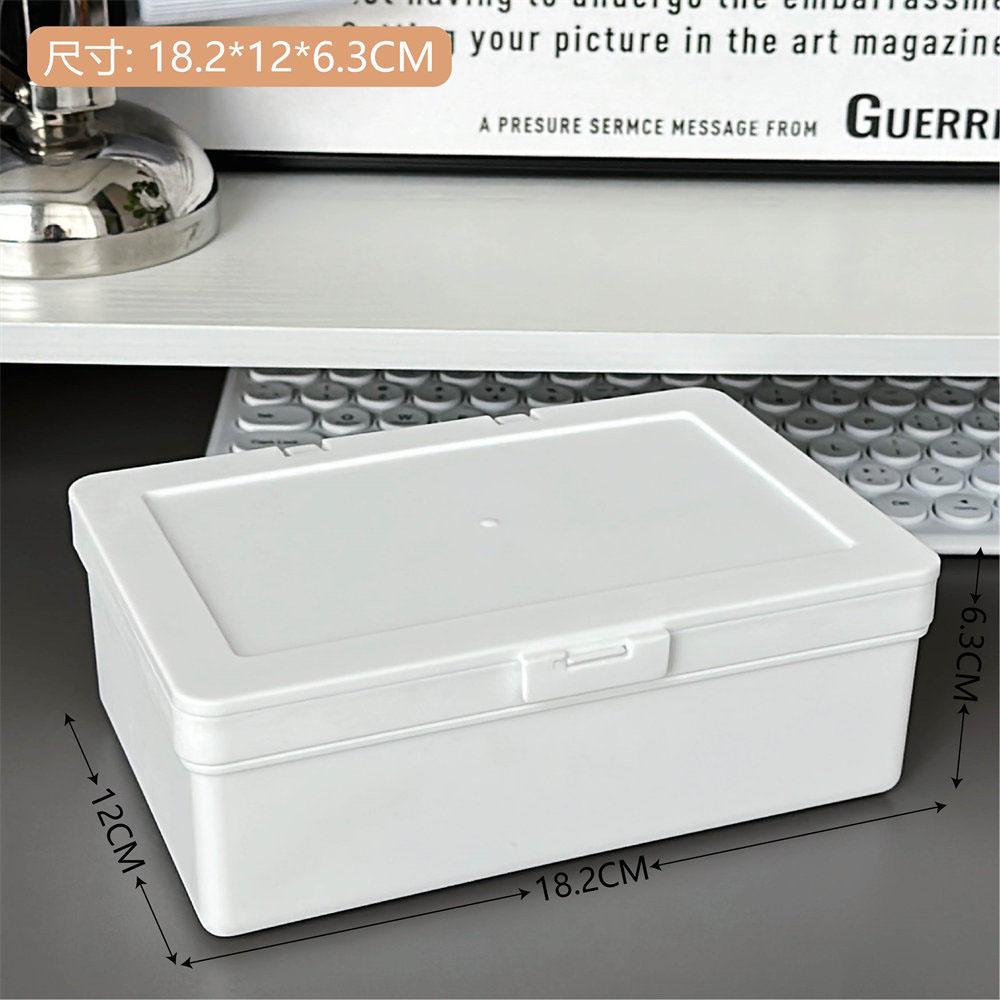 Flip Storage Box Small Card Storage Box Desktop Organizer Dustproof  Stationery Case Storage Box Large Capacity Container