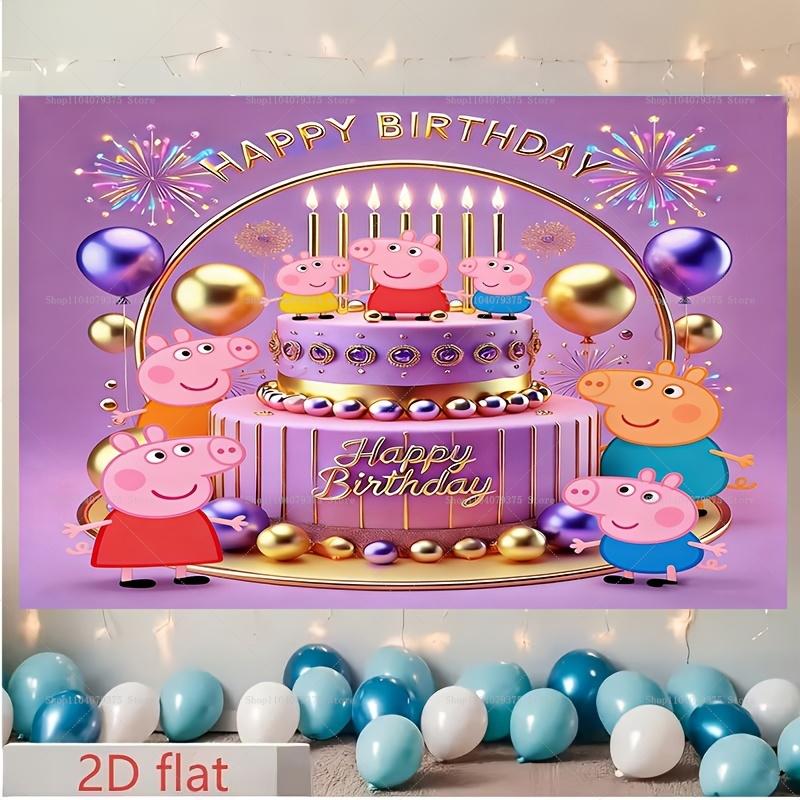 Happy Birthday Peppa Pig Image Backgrounds, Suitable For Boys And Girls Parties, Parties And Birthday Celebration Banners