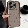Милый вишневый узор ТПУ мягкий матовый чехол для телефона iPhone 16 Pro Max 15 Pro 14 13 12 11 XR XS противоударный защитный бампер для объектива