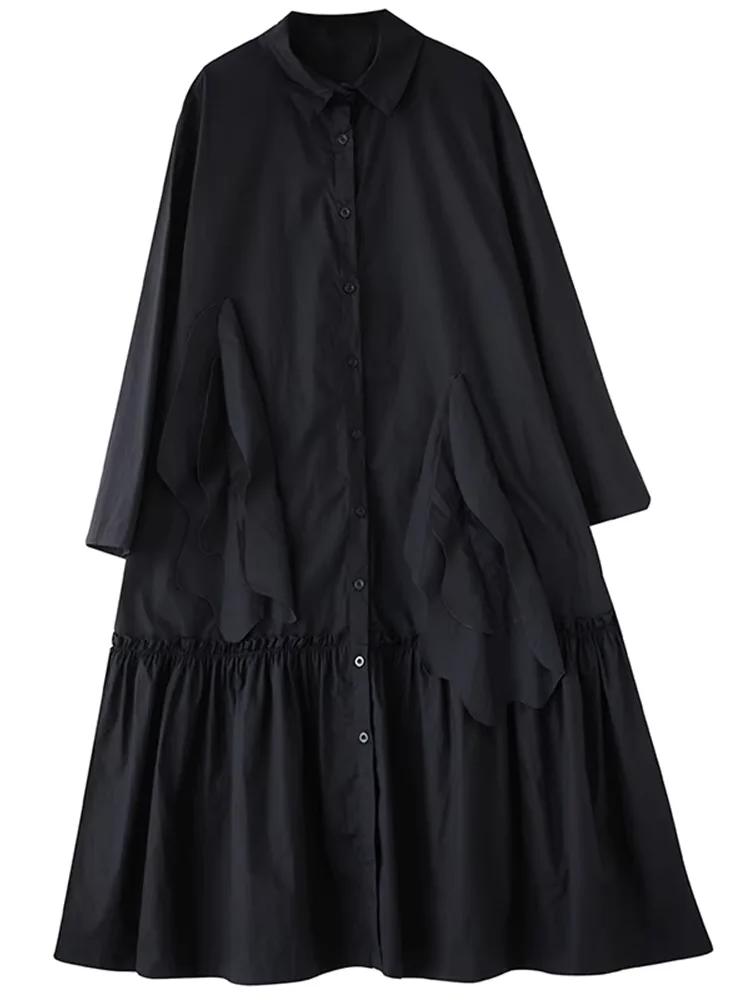 Xitao Casual A-line Full Sleeve Solid Color Mid-calf Dress GMM1052