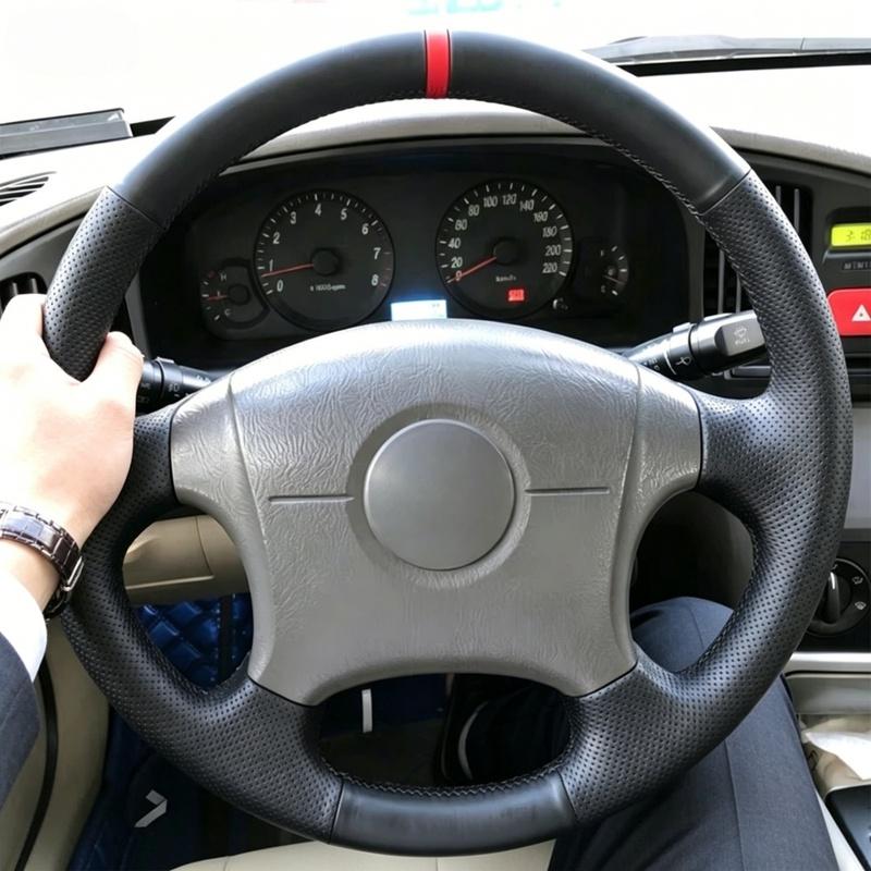 Car Accessories Hand-Stitched Black Non-slip Microfiber Leather 2004-2011 Steering Wheel Cover For Hyundai Elantra