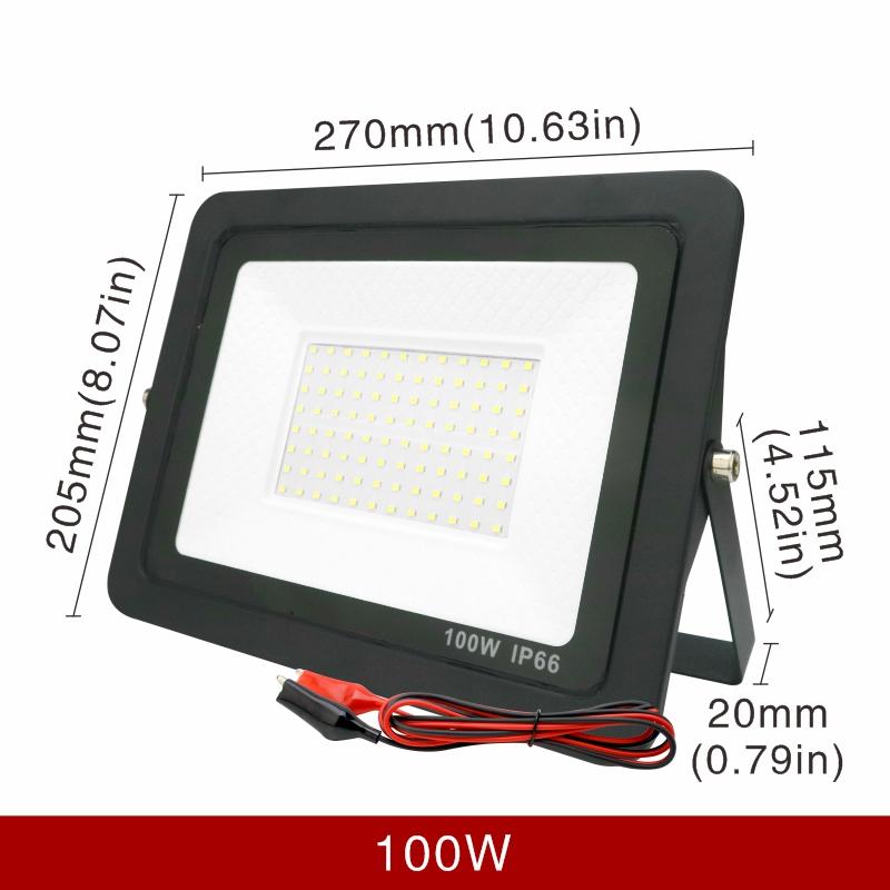 DC12V Led Flood Light 20W 30W 50W 100W Outdoor Floodlight Spotlight IP66 Waterproof Light Reflector Portable 12 Volt Led Lights