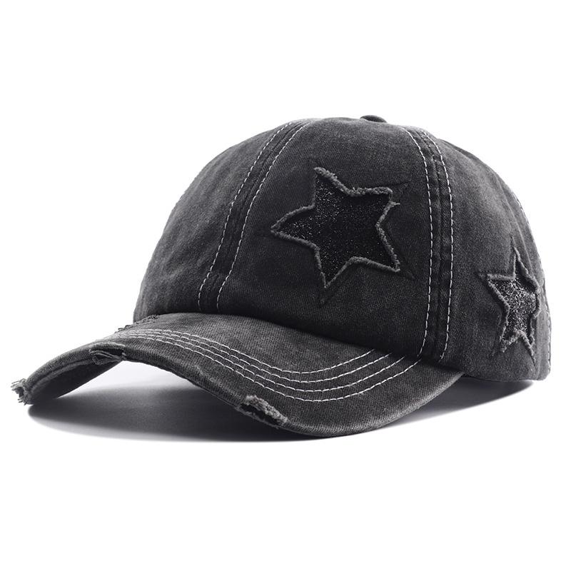 Обновленная бейсболка с высоким хвостом для женщин Snapback Шляпа Кость Хип-хоп Регулируемая Посадка Потрепанная Звезда Папа Шляпы Кепки Женские