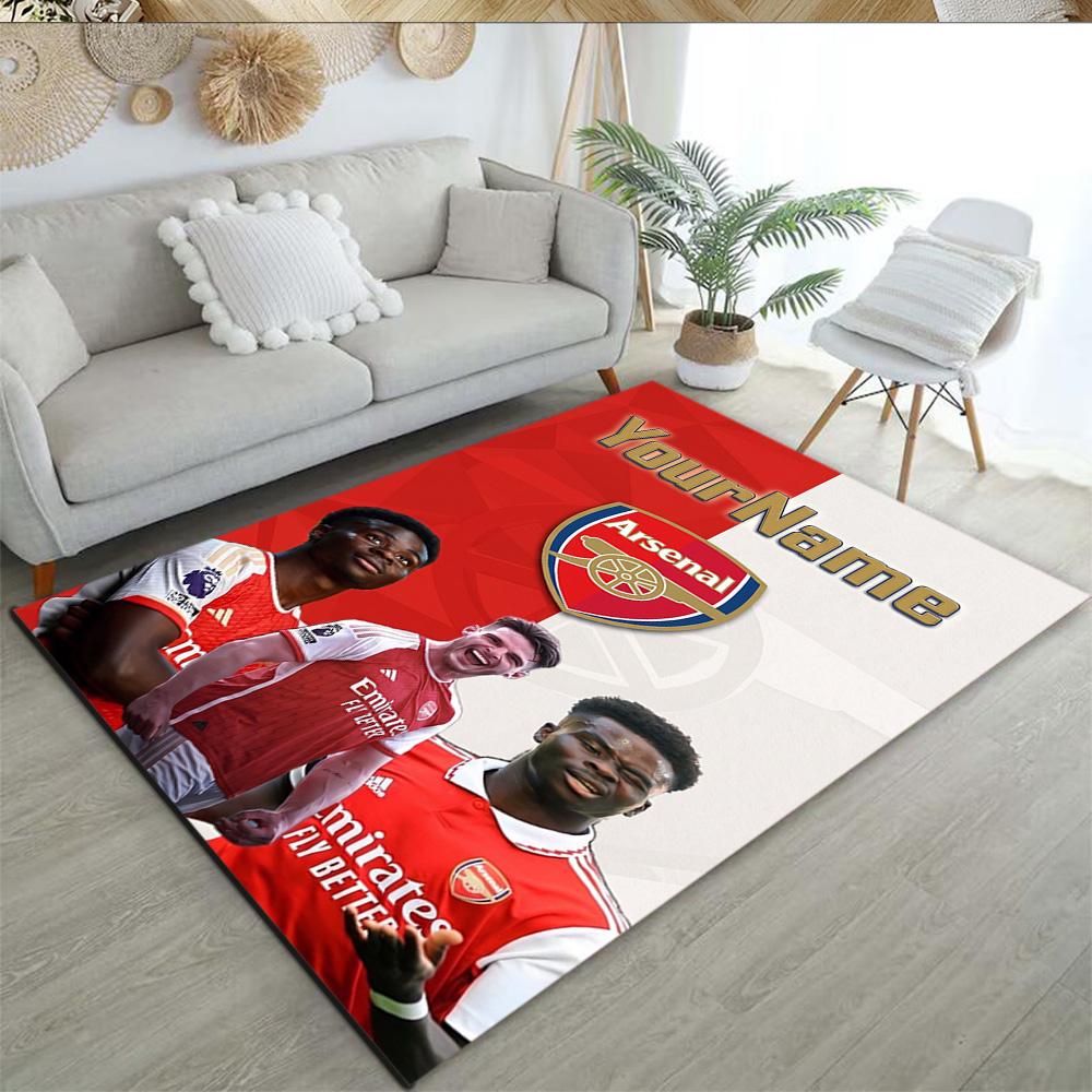 Arsenal Personalized Name Area Rug Suitable for Outdoor Playrooms Entryway Decorate room Anti-slip Rug Decorate Offices Best for Christmas