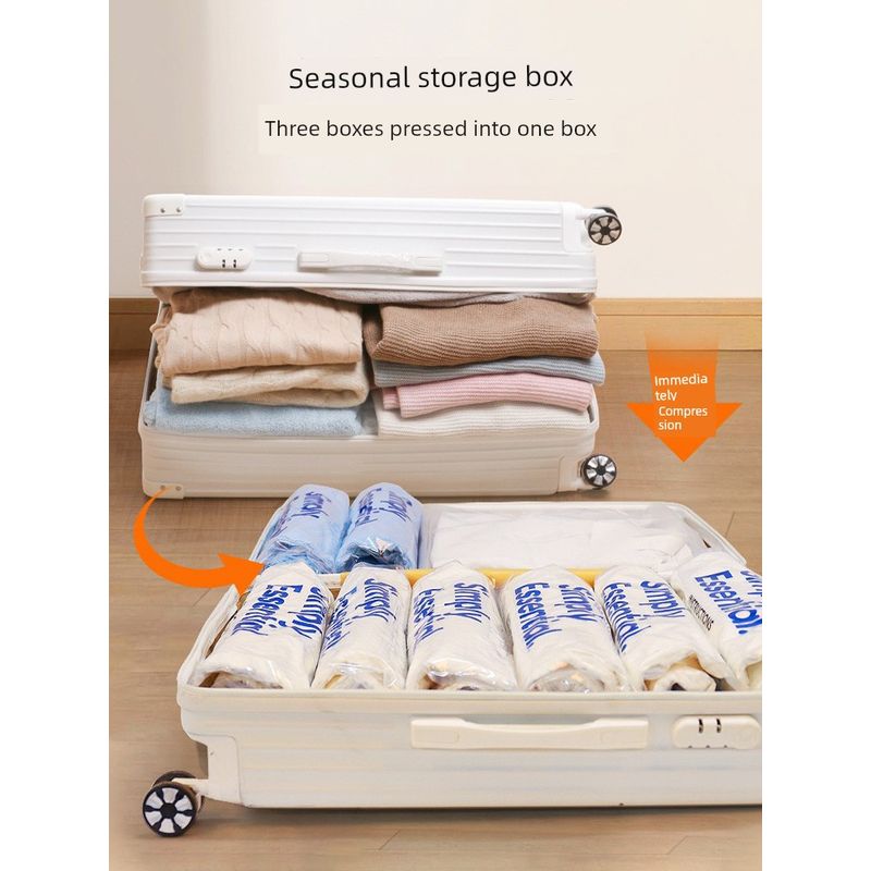Travel Hand Roll Compression Vacuum Buggy Bag Six-Piece Suit Clothes Packing Bag Luggage Clothing Classification Storage