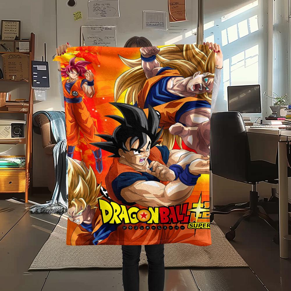 Фланелевое одеяло с принтом персонажей Dragon Ball, Высококачественное, Удобное для всех сезонов, Декор для дома, Тепло и уют, Идеально для рождественских подарков