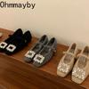 Designer Spring Crystal Women Mary Jane Shoes Fashion Shallow Low Heel Shoes Concise Outdoor Lady Shoes