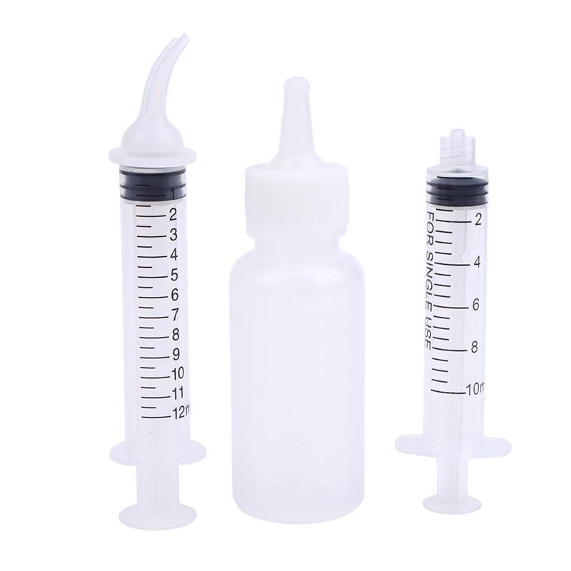 Newborn Pet Feeding Bottle Kit For Dog Cats Hamster Feeding Pacifier For Medicine Feeding With Silicone Nipple Pet Baby Supplies