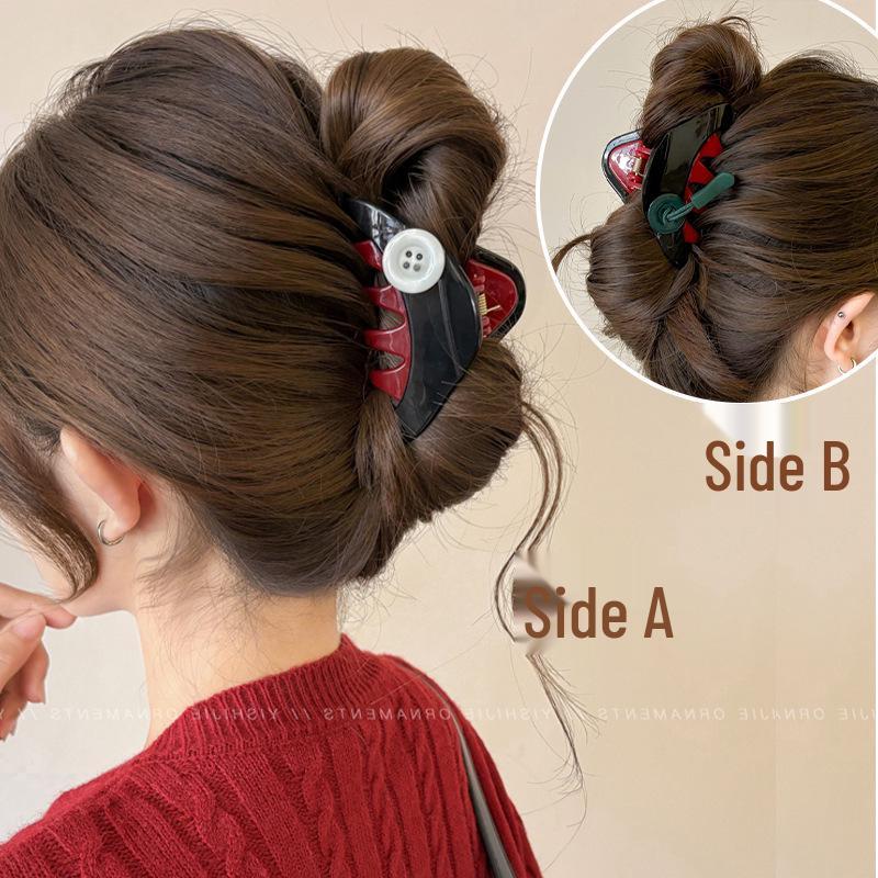 Элегантная большая заколка для волос для женщин 2025 - Шикарный дизайн 'акула' для густых волос