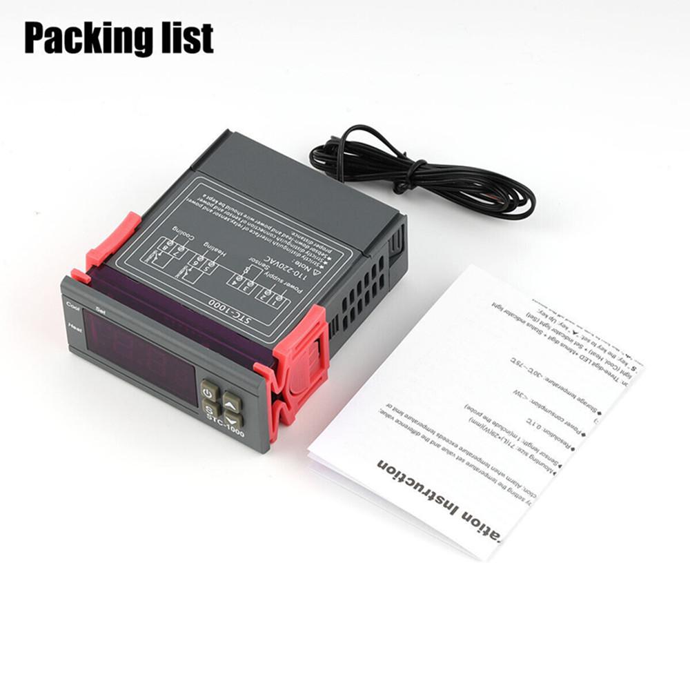 AC 110-220В STC-1000 Цифровой терморегулятор Термостат с кабелем 1 м