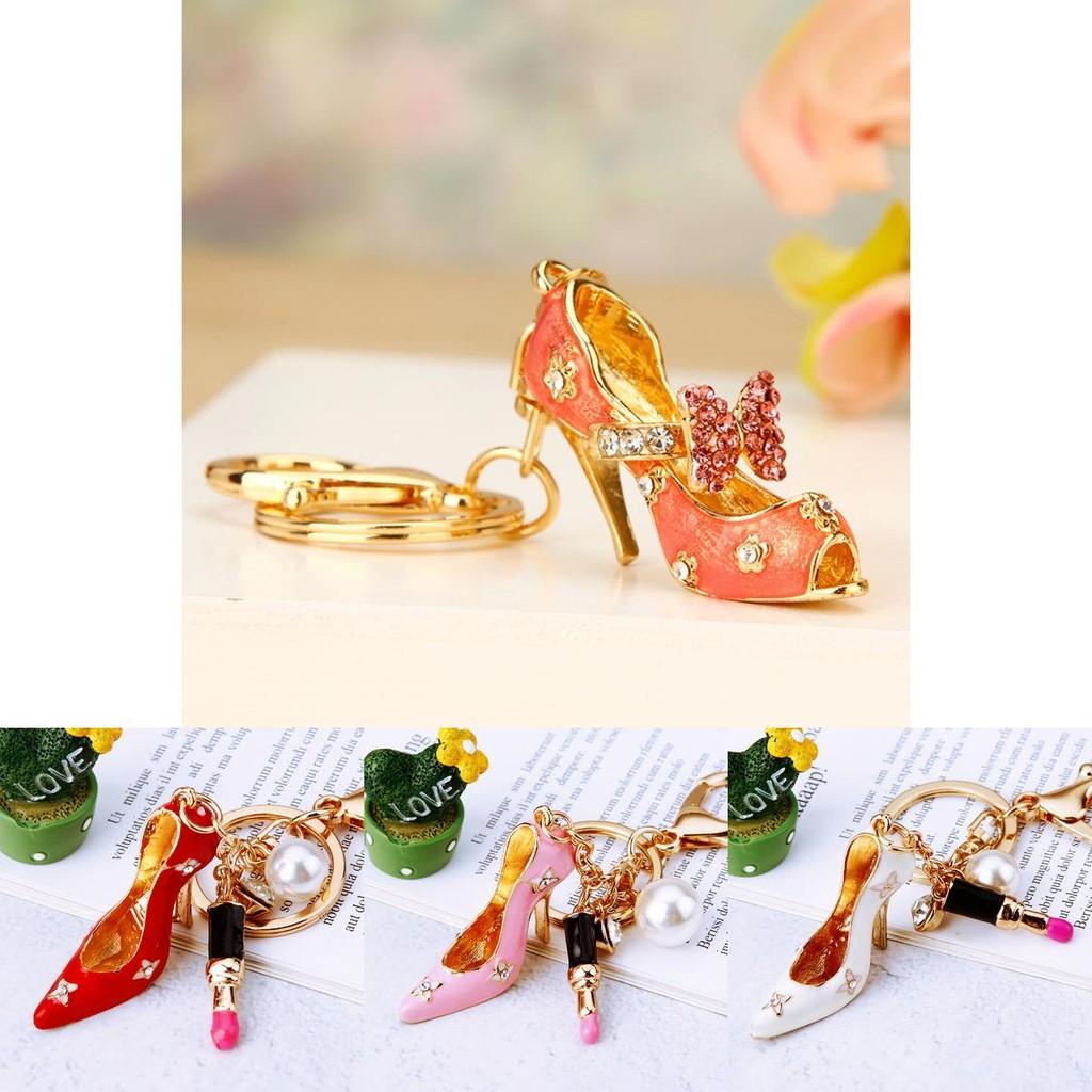 Элегантный брелок для ключей в виде туфли на высоком каблуке, женский подарок, креативное металлическое кольцо для ключей для особых случаев