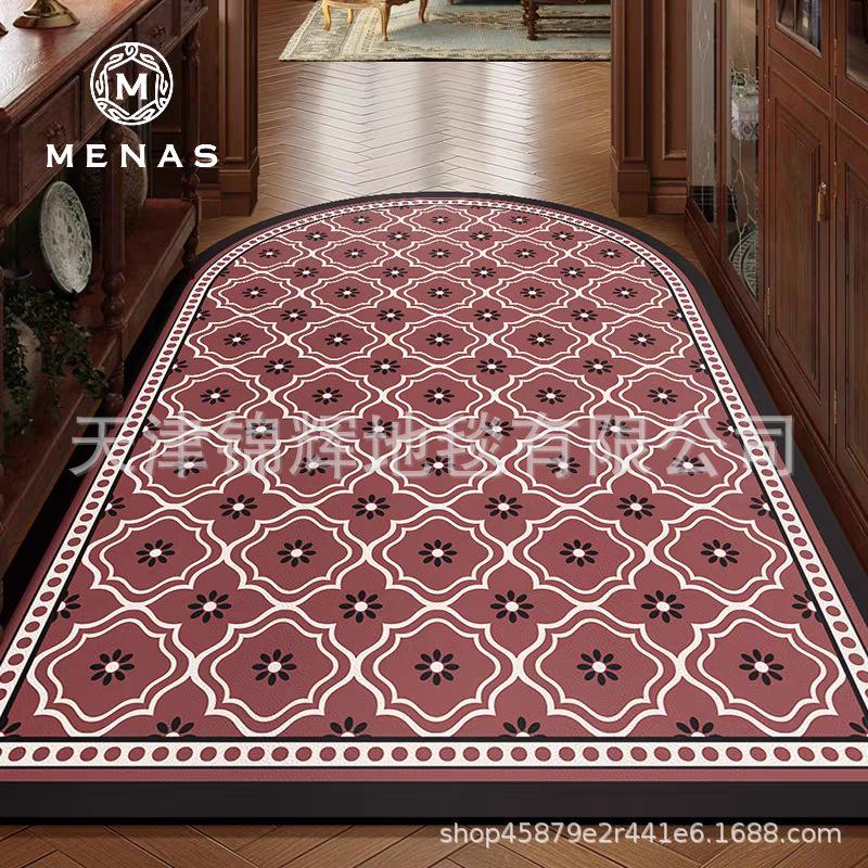 Geometric Entry Door Porch Leather Floor Mat High-Grade Waterproof And Oil-Proof Foot Pad Can Be Cut Non-Slip Leave-In Pad