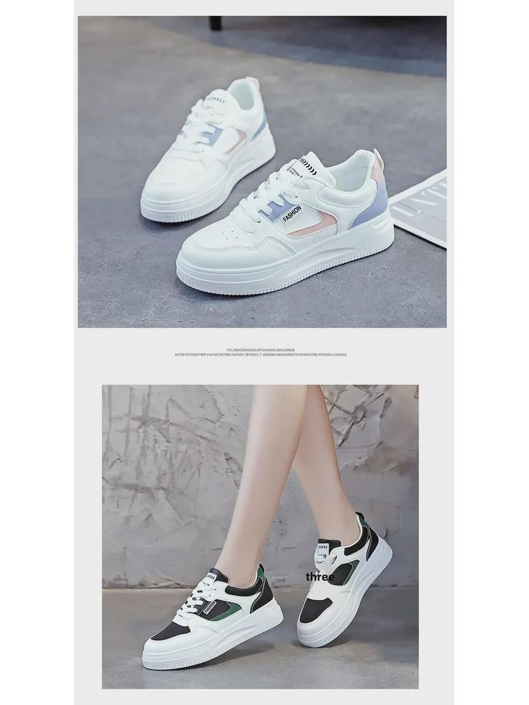 Женские повседневные белые туфли на толстой подошве большого размера 2025 года для студентов