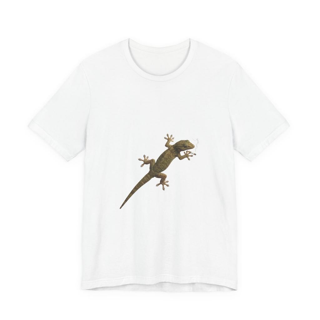 Lizard Smoking A Cigarette Funny Humor Unisex Jersey Short Sleeve Tee