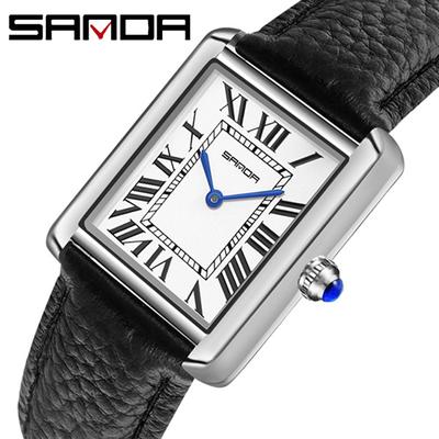 SANDA Новые римские чешуйчатые кварцевые часы с эктопической лентой, модный тренд, простые индивидуальные творческие кварцевые мужские и женские часы