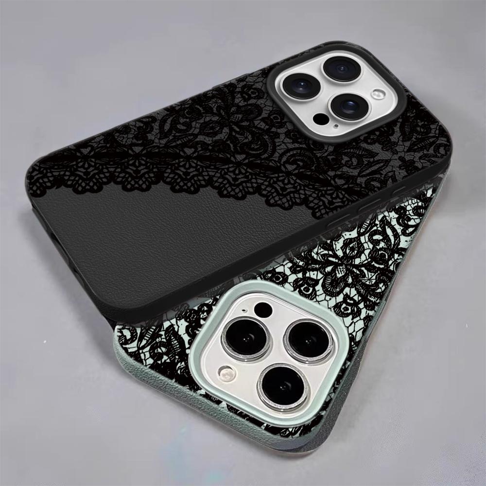 Сексуальный кружевной чехол для телефона для iPhone 17 16 15 Plus 11 13 12 14 Pro Max 16e 17 Air Мягкий силиконовый чехол Ударопрочные чехлы