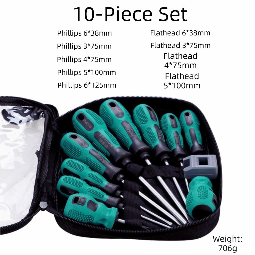 Strong Magnetic Tips Manual Screwdriver Set Slotted Screwdriver Kit  Household Maintenance