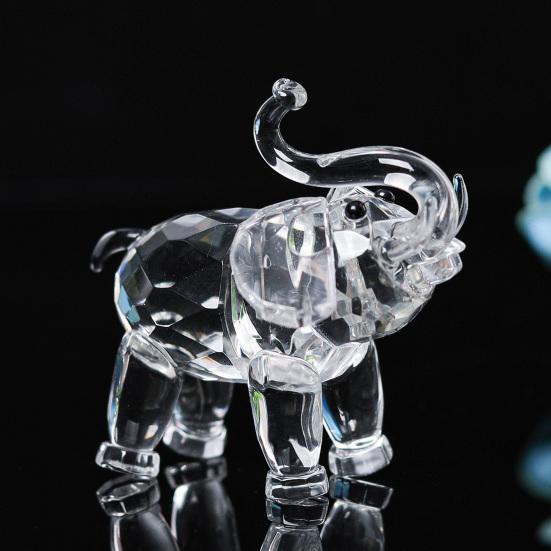 Искусственный кристалл слона орнамент прозрачная фигурка слона удачи подарок настольная мини скульптура слона для офиса спальни гостиной