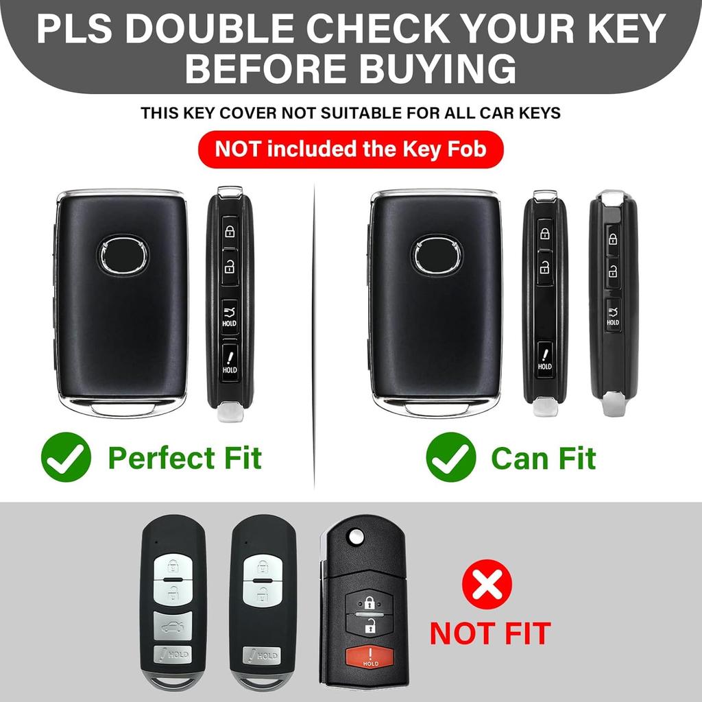 Mech Style Heavy Metal Key Fob Cover For -2024 2025 Mazda CX-5 CX-30 CX-50 CX-70 CX-90 3 6 CX-9 WAZSKE11D01 662F-SKE11D01, Zinc Alloy Key Case