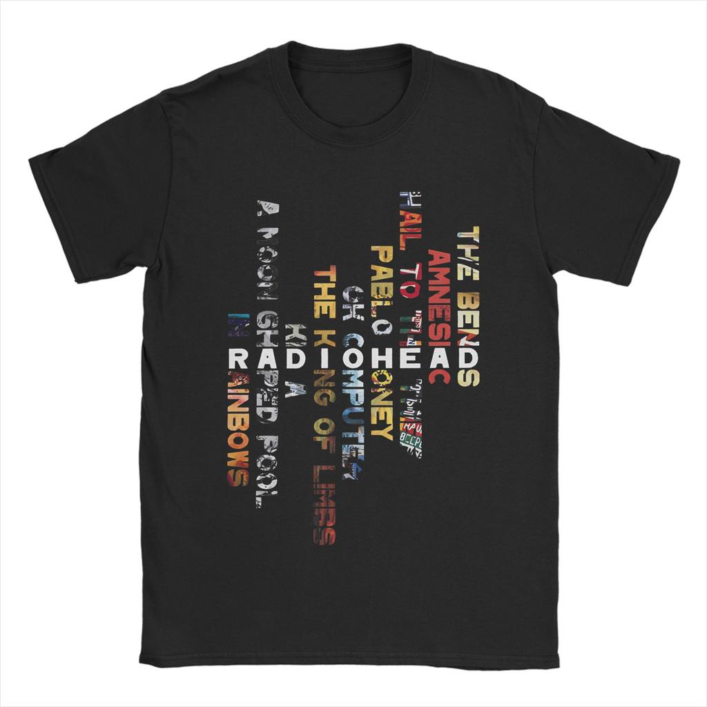 Футболки Radiohead In Rainbows для мужчин Хлопок Винтажные футболки Круглый вырез Короткий рукав Одежда Лето