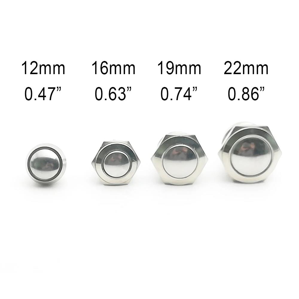 Screw Electronic Button Switch Metal Pressure Switch Waterproof Momentary Push Button 12v 240v Switches 12/16/19/22mm Switches Oil Pressure 6