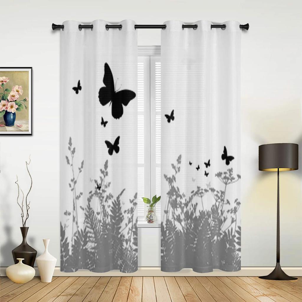 Травяной фон бабочка оконные шторы для гостиной спальни роскошные современные кухонные шторы тканевые шторы