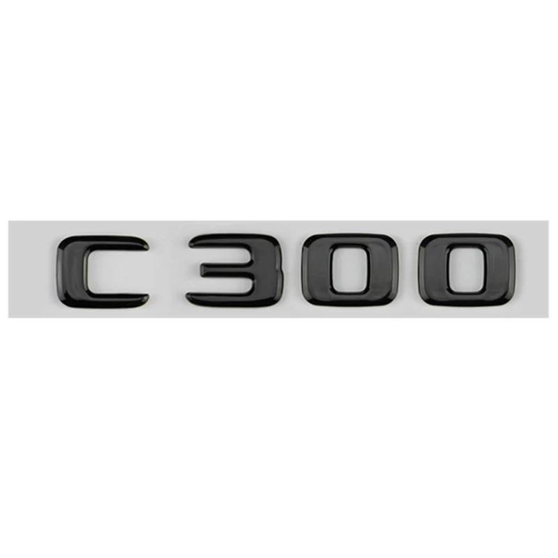 3D ABS Black Car Trunk Letters For Mercedes Benz C300 Logo C300 W205 W204 W203 W206 2022 4MATIC Emblem Stickers Accessories