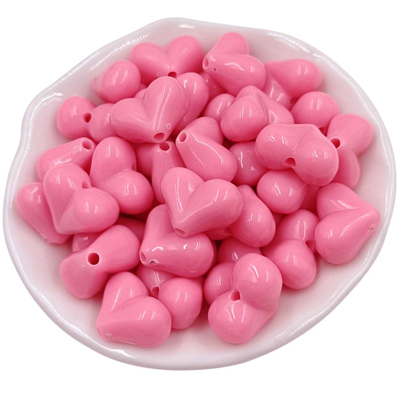 Ювелирные аксессуары цвета макарон, средние бусины в виде сердца, ожерелье, изготовление модных украшений «сделай сам», персиковый браслет, 20 шт., кремовый браслет