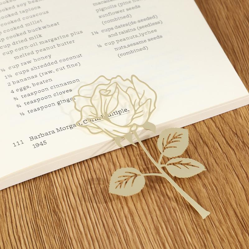 1 шт. гальваническая металлическая закладка цвета розового золота для книг, бумажные креативные предметы, милые корейские канцелярские принадлежности, подарок на день Святого Валентина