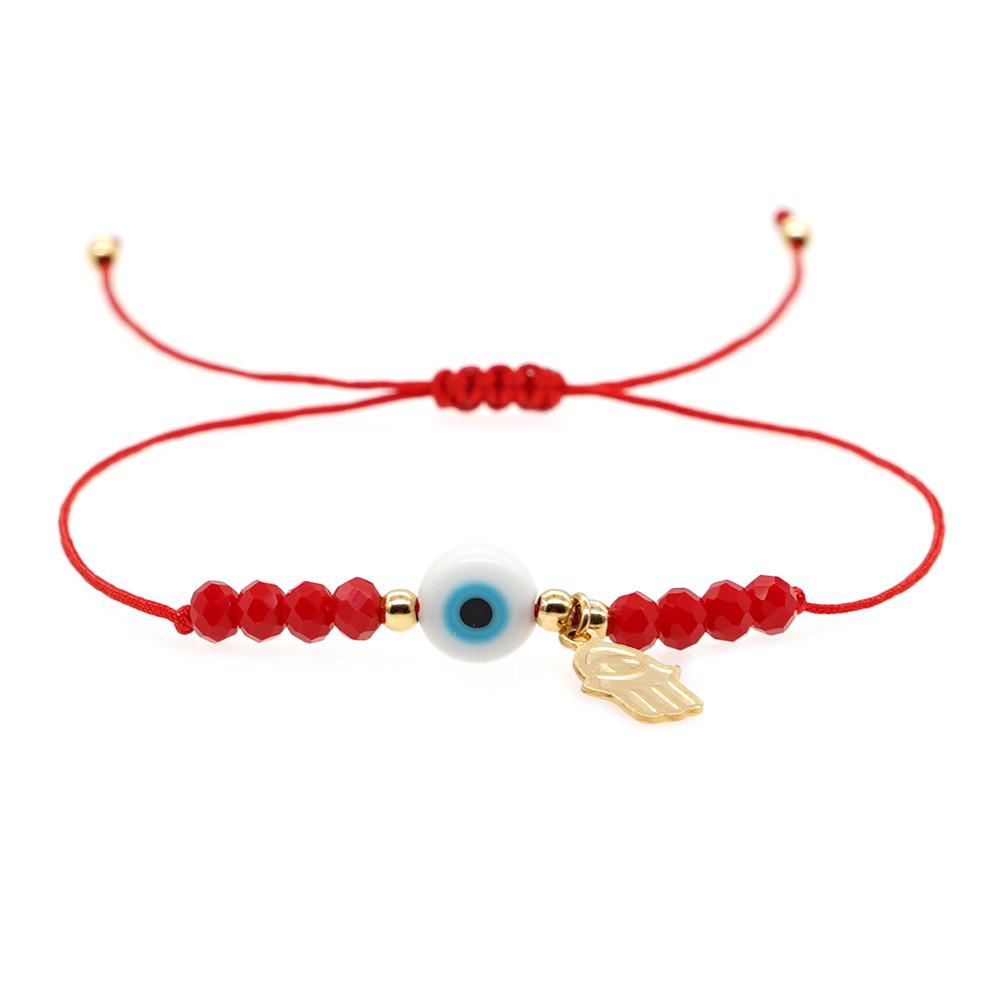2025 Year of the Snake Lucky Red String Handmade Beaded Bracelet Set with Evil Eye for Couples