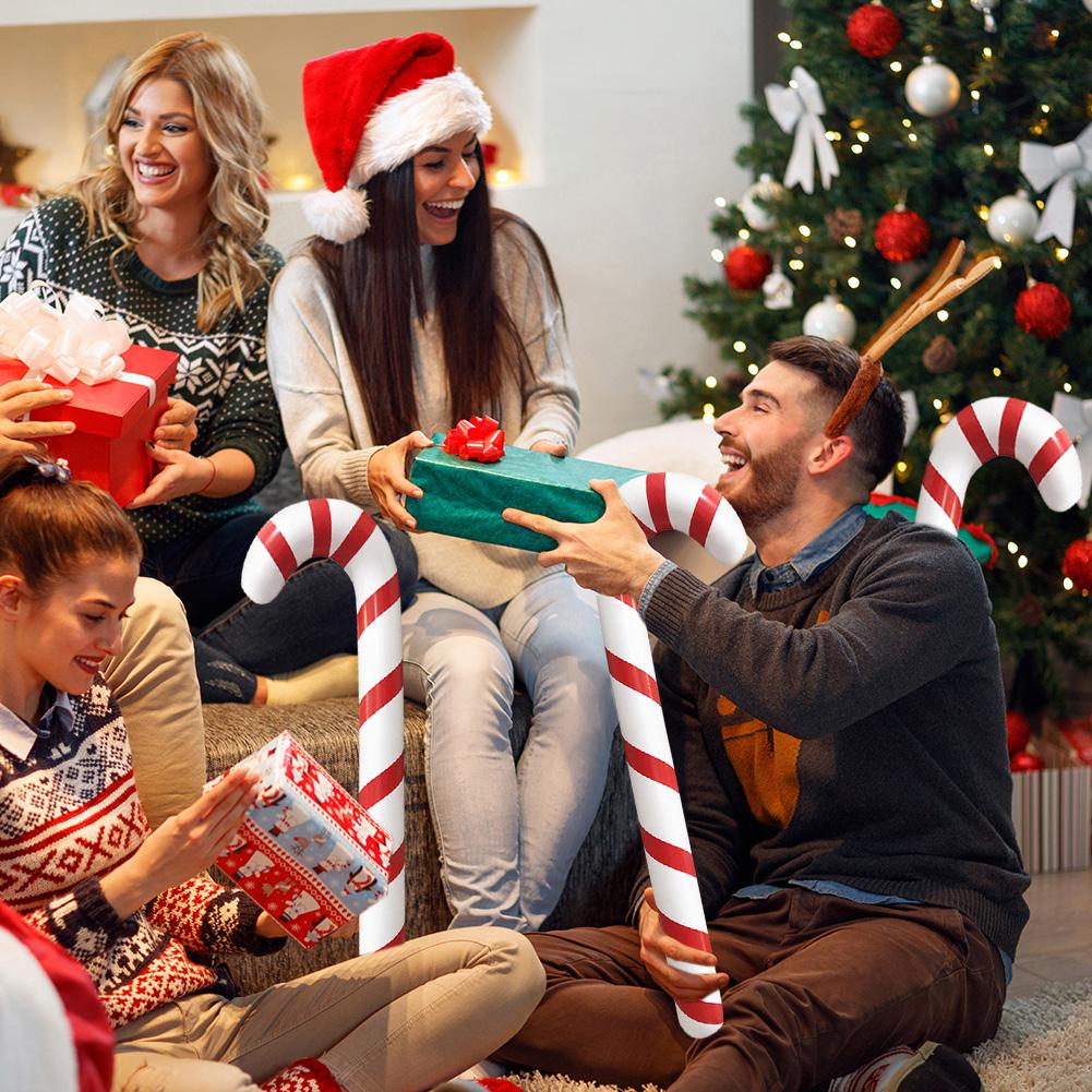 1-3 шт. 90 см Надувная Рождественская конфета трость Рождественские шары в виде конфеты трости Рождественская елка Подвесное украшение Декор для новогодней вечеринки Рождество Г