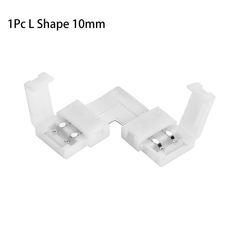 1/5/10Pcs New Clip-on Coupler Solderless 2Pin PCB LED Strip Connector 8mm 10mm