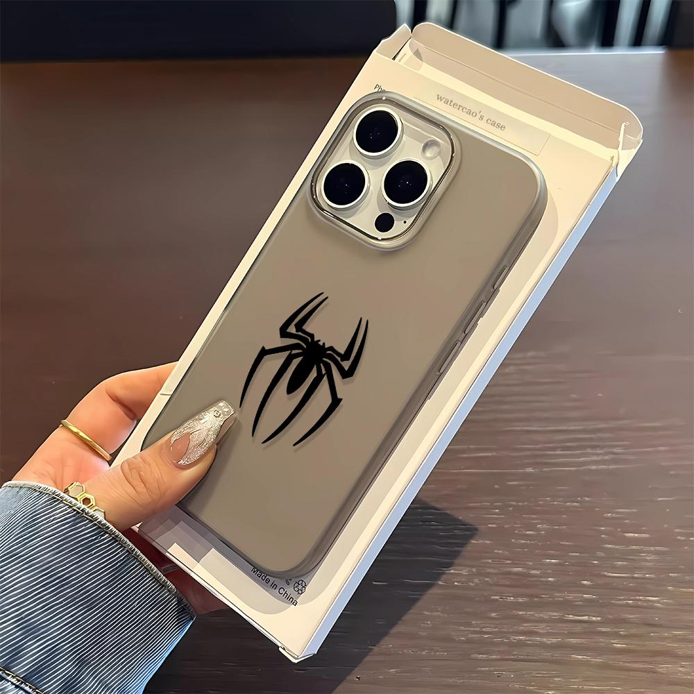 Slim Thin Phone Case For Iphone 15 Plus 14 13 12 11 Pro Max 16 17 Air Clear Lightweight Shell Spider Pattern Luxury Cover