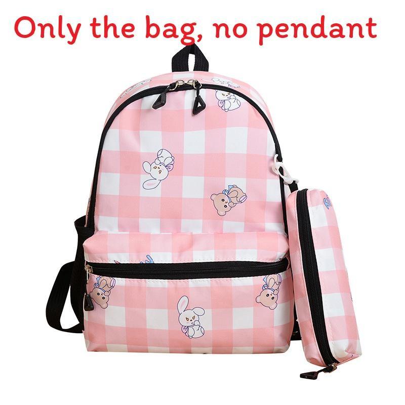 Kids Backpack For School And Outings With Cute Print And Grid Pattern In Durable Polyester Fabric