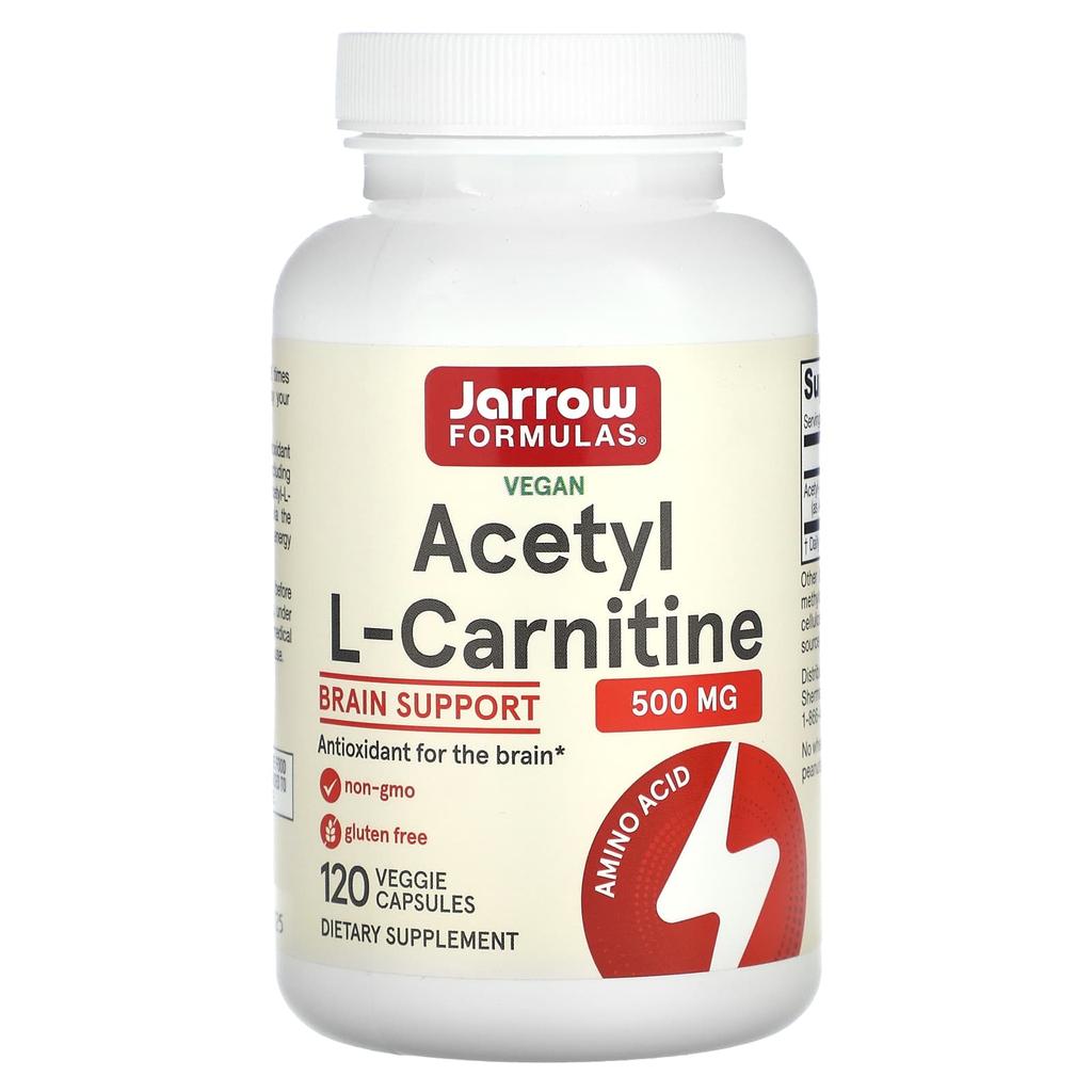 Jarrow Formulas Acetyl L-Carnitine, 500 Mg, 120 Veggie Capsules