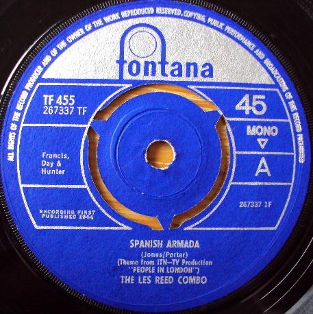 7inch Record LES REED COMBO Spanish Armada TF455 Fontana 1964 UK Soundtracks Musicals Used