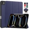 For iPad Pro 13 Inch 2024 Case with Pen Holder Fold Leather Shoockproof Smart Cover For iPad Pro M4 iPad Pro 13 2024 Case Coque