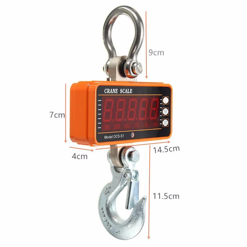 1000KG 2000LBS LCD Crane Scale High Accurate Heavy Duty Digital Hanging Scale