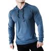 Men Sport Top Drawstring Hooded Long Sleeve Slim Fit Soft Breathable High Elasticity Quick Dry Hollow Mesh Jogging Training Summer Spring Sweatshirt