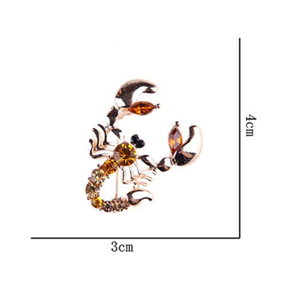 Модная одежда Универсальная брошь-скорпион со стразами Унисекс